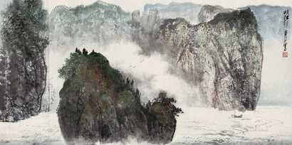 黄纯尧 峡江行 镜心